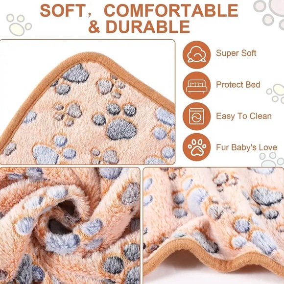Pet blanket with paw prints, NWT - Picture 2 of 10